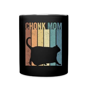 Chonk Meme Cat Chonk Mom - Full Colour Mug - black - Front