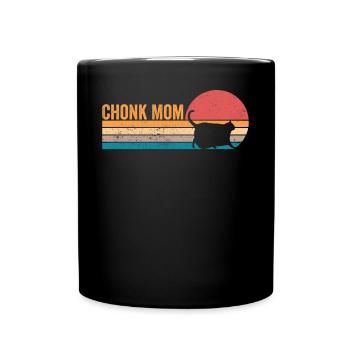Chonk Meme Cat Chonk Mom - Full Colour Mug - black - Front