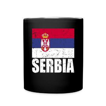 Drapeau de la Serbie - Mug uni - noir - Devant