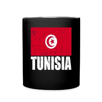 Drapeau de la Tunisie - Mug uni - noir - Devant