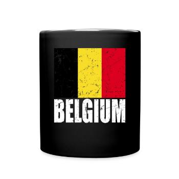 Drapeau de la Belgique - Mug uni - noir - Devant