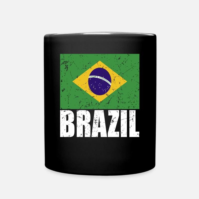 Brazil Flag - Full Colour Mug - black