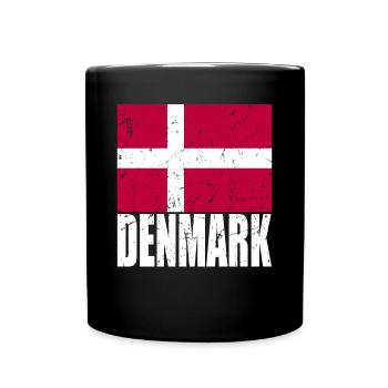 Drapeau du Danemark - Mug uni - noir - Devant