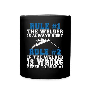 Soudeur Soudeur Vintage Règle #1 Le - Mug uni - noir - Devant