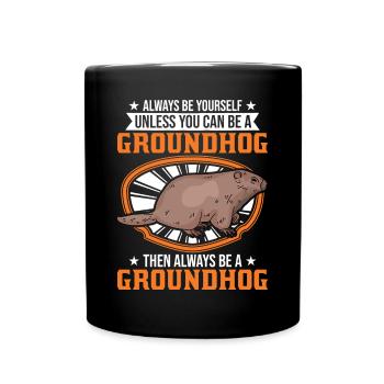 Murmeltier Groundhog Marmot Waldmurmeltier - Tasse einfarbig - Schwarz - Vorne
