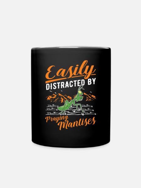 Gottesanbeterin Praying Mantis Fangschrecke - Tasse einfarbig - Schwarz