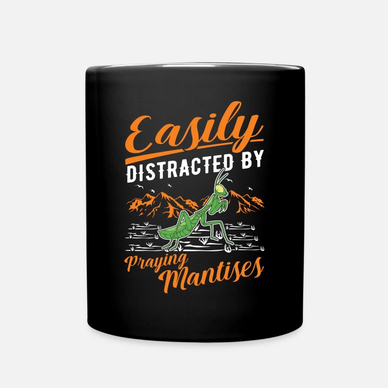 Gottesanbeterin Praying Mantis Fangschrecke - Tasse einfarbig - Schwarz