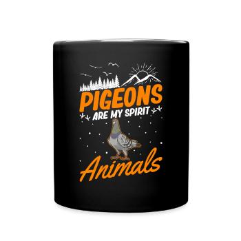 Les pigeons sont mes animaux spirituels Pigeonnier pigeonnier pigeon - Mug uni - noir - Devant