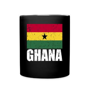 Ghana Fahne - Tasse einfarbig - Schwarz - Vorne