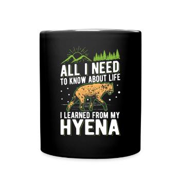 Hyäne Geschenk Erdwolf Hyena - Tasse einfarbig - Schwarz - Vorne