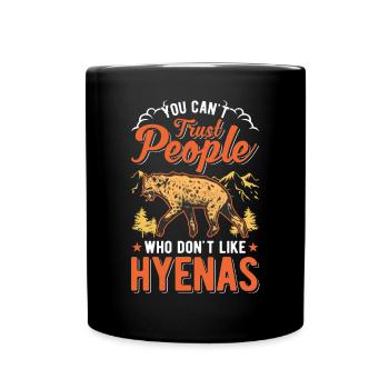 Hyäne Geschenk Erdwolf Hyena - Tasse einfarbig - Schwarz - Vorne
