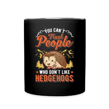 Igel Geschenk Stacheligel - Tasse einfarbig - Schwarz - Vorne