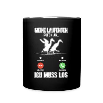 Mes canards qui courent appellent Je dois aller bouteille canard - Mug uni - noir - Devant