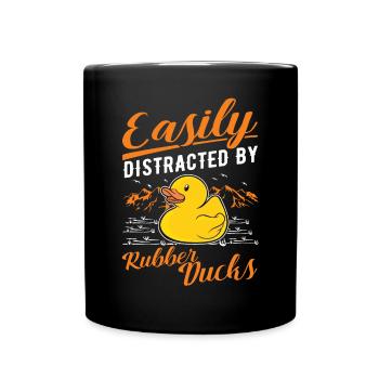 Facilement distrait par Rubber Ducks Rubber Duck - Mug uni - noir - Devant