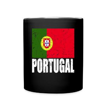Portugal Fahne - Tasse einfarbig - Schwarz - Vorne