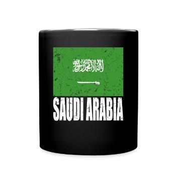 Saudi Arabia flag - Full Colour Mug - black - Front