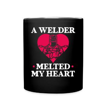 Petite amie soudeuse en soudage - Mug uni - noir - Devant