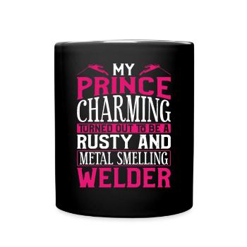 Welder Welding Girlfriend Vintage - Full Colour Mug - black - Front