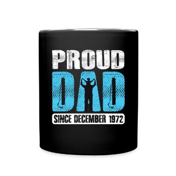 Fier papa depuis décembre 1972 - Mug uni - noir - Devant