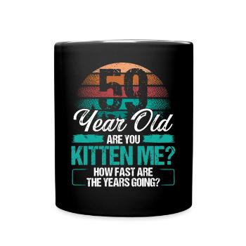 59 Year Old Funny Cat Owner Birthday Idea Kitten - Tasse einfarbig - Schwarz - Vorne