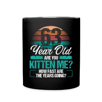 63 Year Old Funny Cat Owner Birthday Idea Kitten - Tasse einfarbig - Schwarz - Vorne