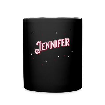 Jennifer Namen personalisiert - Tasse einfarbig - Schwarz - Vorne