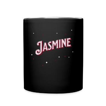 Jasmine Namen personalisiert - Tasse einfarbig - Schwarz - Vorne