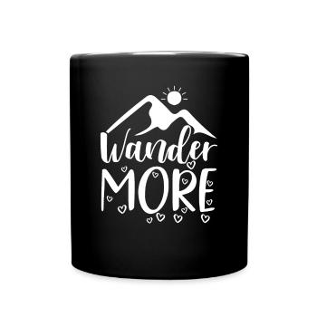 Wandert mehr Wandershirt - Tasse einfarbig - Schwarz - Vorne