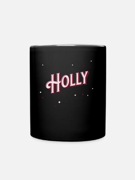 Holly name personalised - Full Colour Mug - black