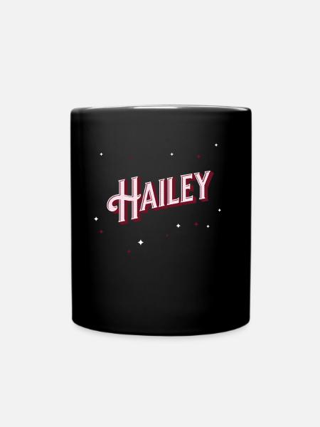 Hailey Namen personalisiert - Tasse einfarbig - Schwarz