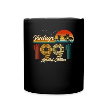 Vintage 1991 Limited Edition Gift for Birthday - Full Colour Mug - black - Front