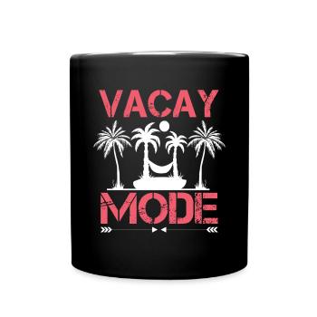 Vacay-Modus-Urlaubs-Road-Trip-Urlaubs-Outfit - Tasse einfarbig - Schwarz - Vorne