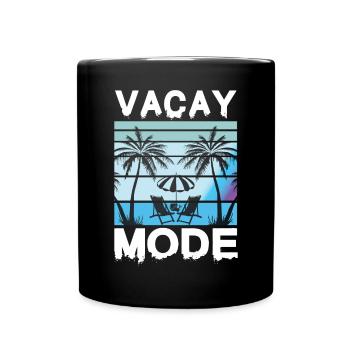 Vacay-Modus-Urlaubs-Road-Trip-Urlaubs-Outfit - Tasse einfarbig - Schwarz - Vorne
