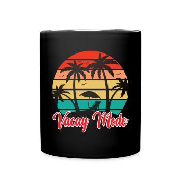 Vacay-Modus-Urlaubs-Road-Trip-Urlaubs-Outfit - Tasse einfarbig - Schwarz - Vorne