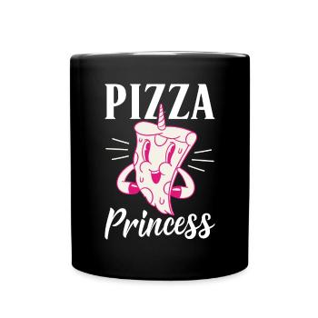 Snack Pizzalove Pizza Lover Geschenk - Tasse einfarbig - Schwarz - Vorne