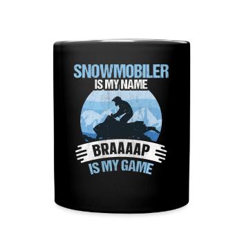 Snowmobile Braaaap est mon jeu Motoneiges - Mug uni - noir - Devant
