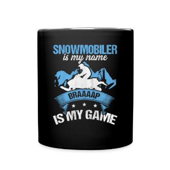 Snowmobile Braaaap est mon jeu Motoneiges - Mug uni - noir - Devant