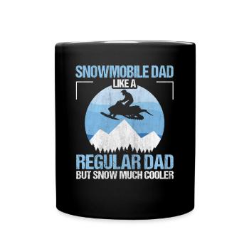 Snowmobile Dad Snow Much Cooler Motorschlitten - Tasse einfarbig - Schwarz - Vorne