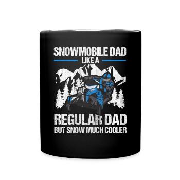 Snowmobile Dad Snow Much Cooler Motorschlitten - Tasse einfarbig - Schwarz - Vorne