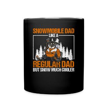 Snowmobile Dad Snow Much Cooler Motorschlitten - Tasse einfarbig - Schwarz - Vorne