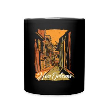 Quartier Français souvenir de la rue Bourbon de la Nouvelle-Orléans - Mug uni - noir - Devant