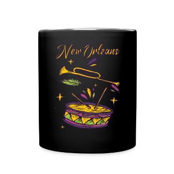 New Orleans Bourbon Street Mardi Gras French Quart - Full Colour Mug - black - Front