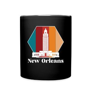 Louisiana Skyline-New Orleans Souvenir Carnival - Full Colour Mug - black - Front