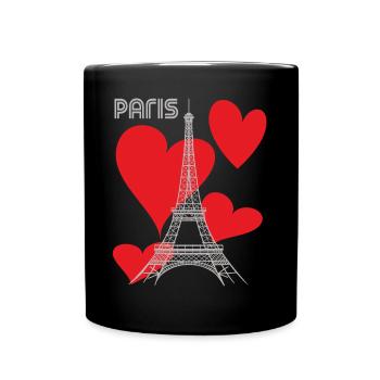Paris Tour Eiffel amoureuse du cœur de la France - Mug uni - noir - Devant