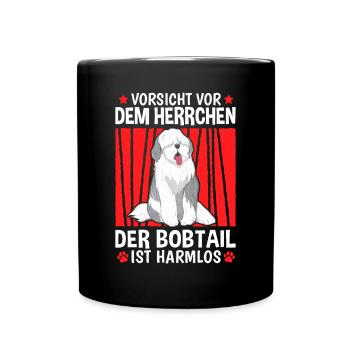 Bobtail Herrchen altenglischer Schäferhund - Tasse einfarbig - Schwarz - Vorne