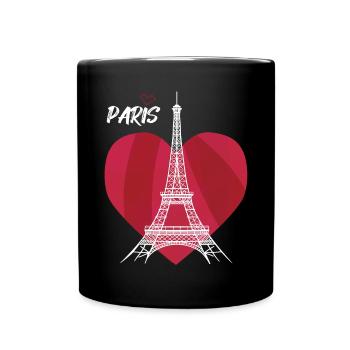 Cœur Touristique Tour Eiffel Souvenir de France - Mug uni - noir - Devant