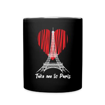 Tour Eiffel L’amour m’emmène à Paris France - Mug uni - noir - Devant