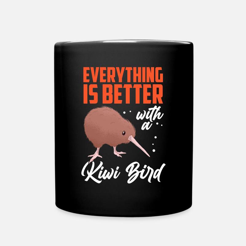 Kiwi Vogel alles besser Neuseeland Kiwi - Tasse einfarbig - Schwarz