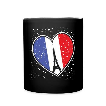 Schnee Paris Winter Eiffelturm Frankreich Schneefl - Tasse einfarbig - Schwarz - Vorne