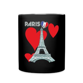 Amour-Souvenir-Français Paris-France-Eiffelt - Mug uni - noir - Devant